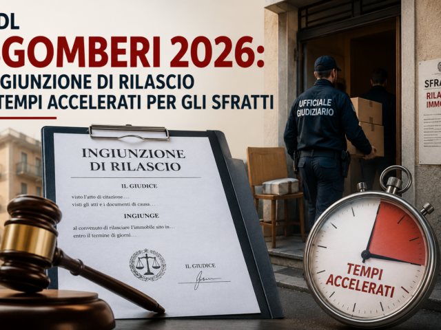 DDL Sgomberi 2026: ingiunzione di rilascio e tempi accelerati per gli sfratti